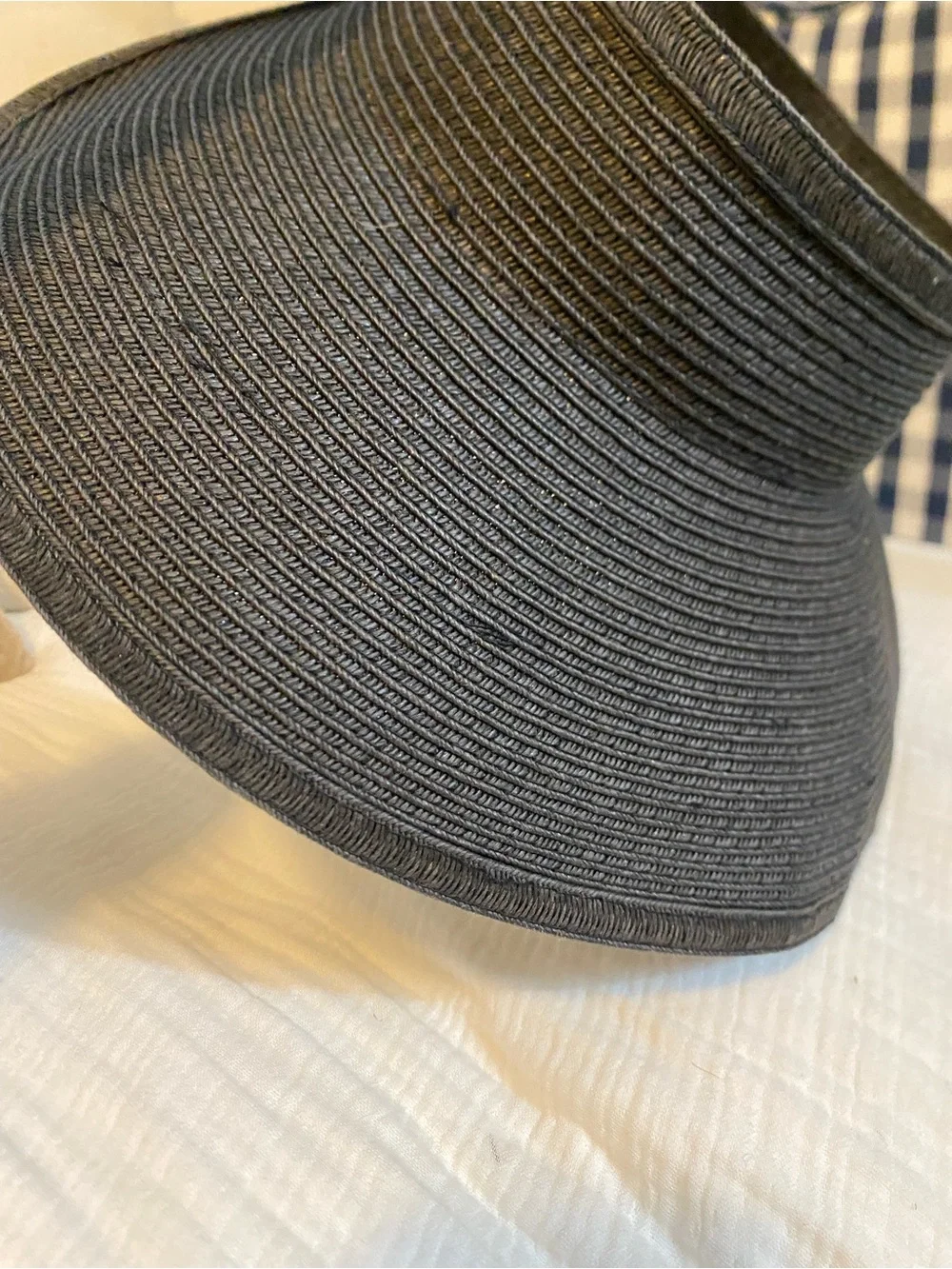 Vix Paula Hermanny Hat Women’s Straw Visor Black Sun Hat Beach Resort Wear